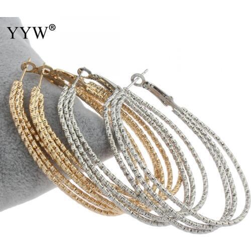 Big Size 43mm Hoop Earrings for Women Classic Round stainless steel Circle Women Jewelry Accessory Layer Punk Brincos Pendientes
