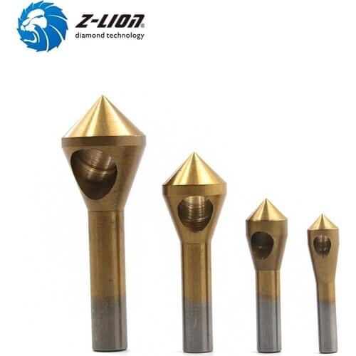 Z-LION Titanium-plated five-blade chamfering machine high-speed steel chamfering tool countersink woodworking hole set