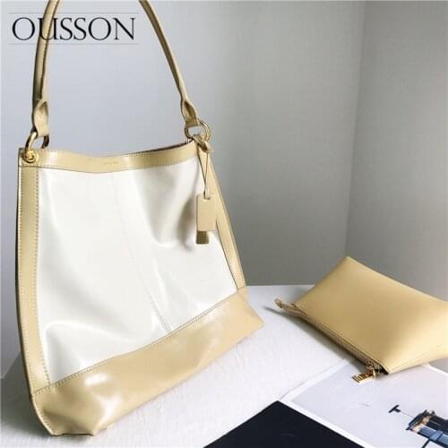 OUSSON 2021 New Design Leather Large Capacity Bucket Bag Fashion Messenger Bag Multifunctional Tote Bag For Women