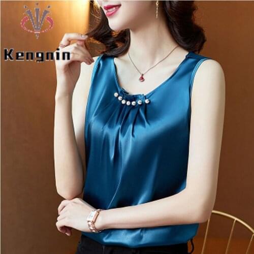 Plus Size 4XL Women Tops 2021 Summer Stain Office Lady Pullovers Rivet Dimonds Simple Female Tees Fashion Elegant Tank KE1033