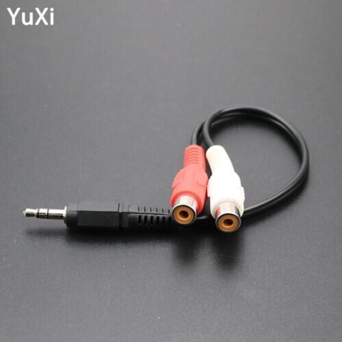 YuXi 3.5mm Male Jack to 2 RCA Female Plug Adapter Cable Mini Stereo Audio Cable Headphone Y Audio Cable Connector