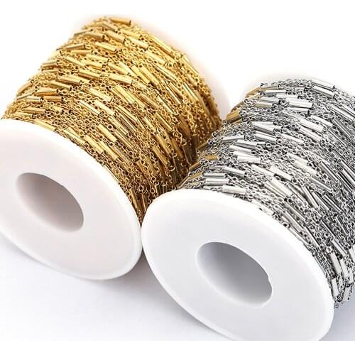 10meters/roll Tube Gold Stainless Steel Chain Necklace Chain Accessories for Bracelets Jewelry Making Components Handmade DIY