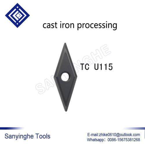 VNMG160404-GM U115 VNMG160404-TC U115 10pcs/lots free shipping high quality cnc carbide turning inserts for cast iron