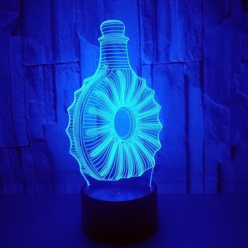 Wine Bottle 3d Lamp Colorful Touch Remote Control 3d Led Visual Desk Lamp Gift Decoration Atmosphere Small Table Lamps