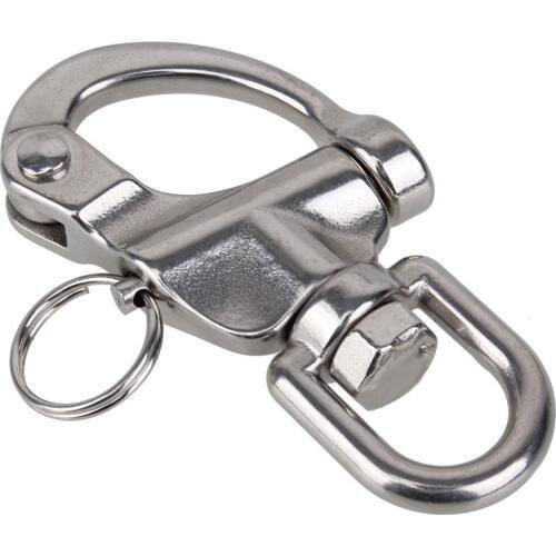 87mm/3.42" Length Silver 304 Stainless Steel Snap Swivel Shackle Hardware
