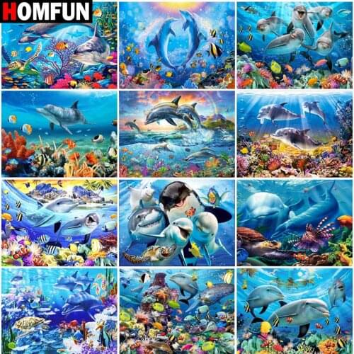 HOMFUN Full Square/Round Drill 5D DIY Diamond Painting "Underwater world landscape" Embroidery Cross Stitch 5D Home Decor Gift