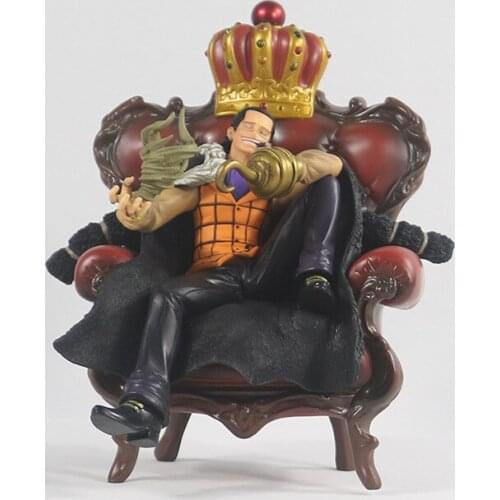Anime ONE PIECE GK Sand Alligator Sir Crocodile Crown on Sofa Statue Figure Model Toy