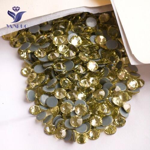 YANRUO 2058HF SS4-SS30 Jonquil Flat Back Strass Hotfix Rhinestone Glass Crystal Applique For Dresses