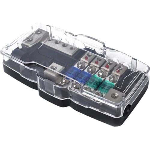 Car 4 Way ANS Fused Distribution Block (2) 0/2 Gauge In (4) 4/8 Gauge Out