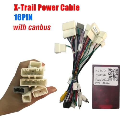 Car Stereo Radio Wire Power Harness Adapter with Canbus Decoder for Qashqai X-Trail Car Radio Multimedia Video Player Android