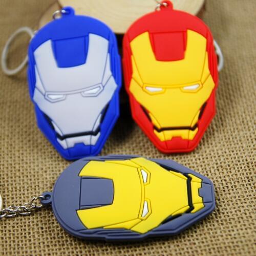 Cartoon Keychain Super Heroes Movie Cute Mask Soft Key Pendant Metal Ring Cover Holder Sleutelhanger Porta Chiavi Cubre Llaves