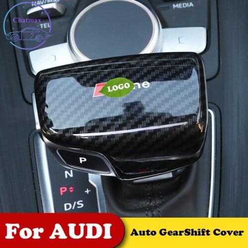 Carbon Fiber Pattern Center Console Auto Gearshift Handle Cover Ball ABS Sticker Trim For Audi Q2 Q3 Q5 Q7 A3 A4 A5 A6 A7 RS4 S4