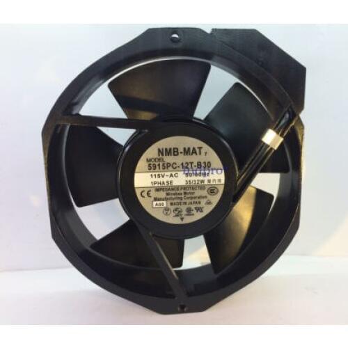 Fan Ultra Silent Computer PC Case Cooling Fan NMB-MAT 5915PC-12T-B30-A00 Fan 115V 50/60Hz 35/32W 5915PC-12T-B30 NEW