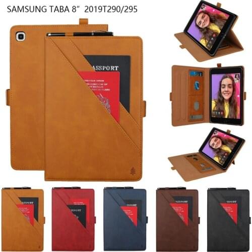Case For Samsung Galaxy Tab A 8.0 inch SM-T290 T295 T297 2019 Cover Smart Leather Card slot Stand Pouch Bags soft tablets case