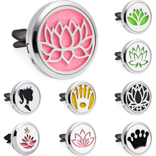 Lotus Princess Crown High Heel Essential Oil Perfume Car Diffuser 30mm Magnetic Open Locket 10pcs Pads Free