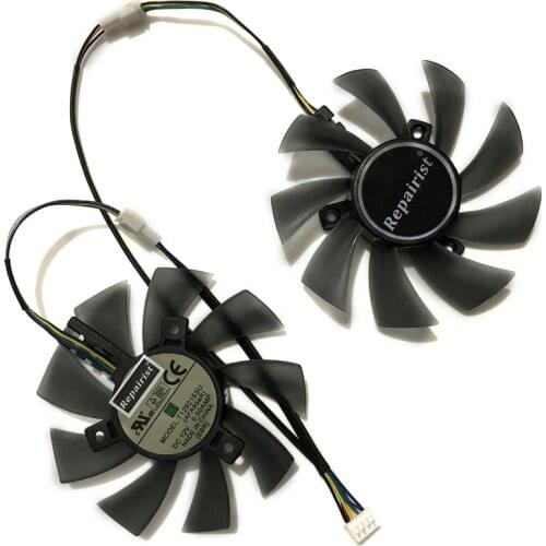 2pcs/lot GPU RX 470/570 ARMOR cooler Video Card fan For Radeon RX570 MSI RX470 ARMOR Graphics Card Cooling system as replace