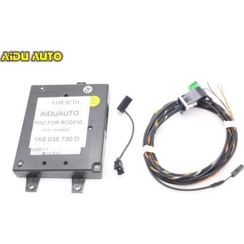 9W2 Bluetooth Module+Harness With Microphone 1K8 035 730 D For VW Golf MK6 Jetta MK5 Fit RCD510