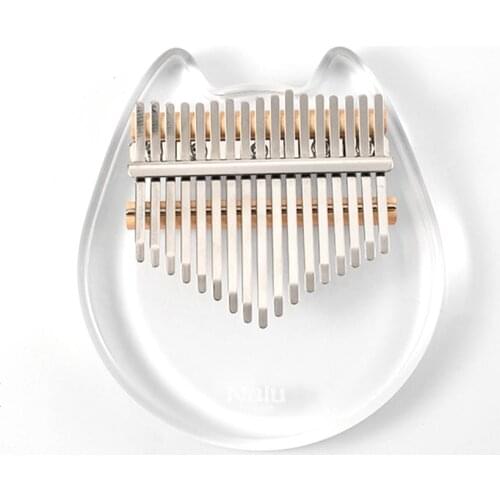 Nalu For Youth 17 key Kalimba Crystal Cat Shape Acrylic Thumb Piano Mbira Calimba Transparent Keyboard Musical Instrument Gift