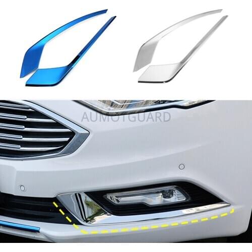 Stainless Front Fog Light Lamp Eyebrow Cover Trim For Ford Mondeo / Fusion 2017 2018 2 Pcs/Set Car Accessories Sticker
