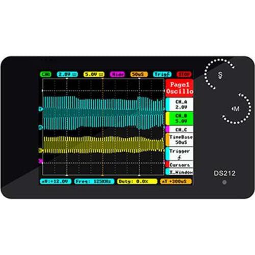 Bandwidth 1MHz Sampling Rate 10MSa/s MINI DS212 Pocket Size LCD Digital Storage Oscilloscope Portable Nano Handheld Thumb Wheel