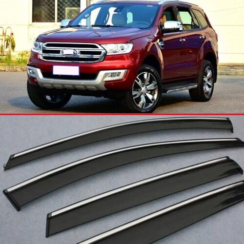 Plastic Exterior Visor Vent Shades Window Sun Rain Guard Deflector For Ford Everest 2016 2017