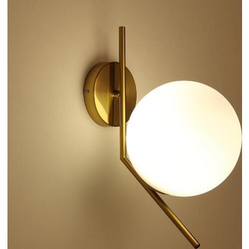 Nordic postmodern glass ball lamp living room bedroom bedside balcony hallway wrought iron personality creative lamps led lamps