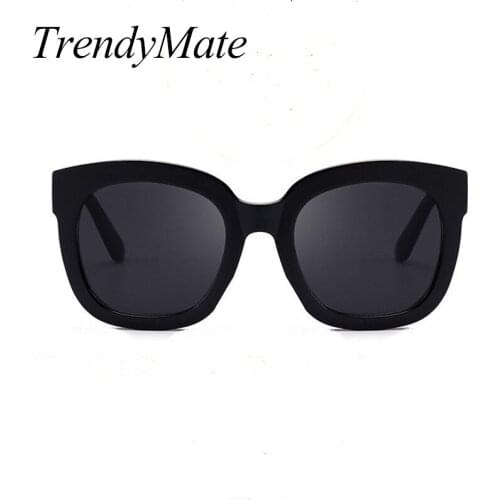 Trendymate Oversized Square Sunglasses Women Men Luxury Designer Shades Eyewear Vintage Sun Glasses UV400 Glasses Black 5546