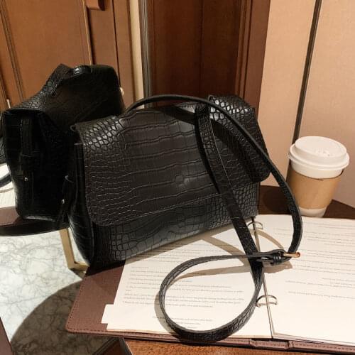 Crossbody Bag Women Handbag Purse Shoulder Bag Female Designer Retro Texture Fashion 2021 New Trend PU Leather Crocodile Pattern