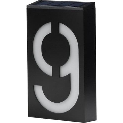 Solar House Number Light LED Illuminated Address Plaque for Houses Address Numbers Solar Powered LED Address Sign for Home Villa