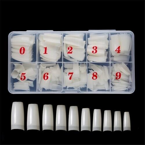 500PCS Fingernails Manicure Nail Tips Manicure False Nails Artifical False Nails Transparent White Fingernail Full Nail Tips