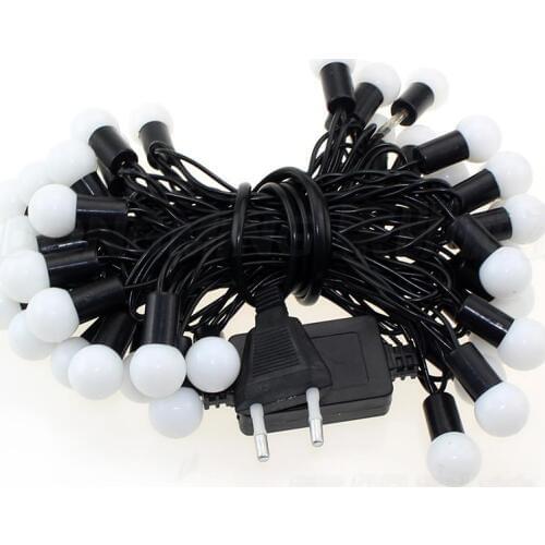 Outdoor 6m 40 led ball string light Black wire led fairy light wedding garden Decoration LED Xmas Tree Lights
