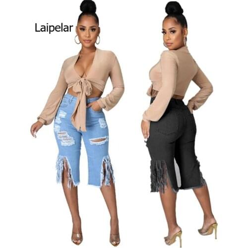 High Pokcets Hip Skinny Pants Hole Special Design Sheath Trouser Sexy Tight Club Party Dress