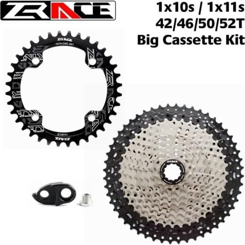 ZRACE 10/11 Speed Bicycle Freewheel Cassettes Kit - Chainring 34T 36T 104BCD for MTB Mountain Bicycle Cassette 46T 50T 52T