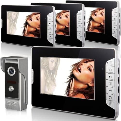 SmartYIBA Video Doorbell 7''Inch Colar Monitor Wired Video Door Intercom Door Phone System 1 Monitor 1 Camera Home Security KIT