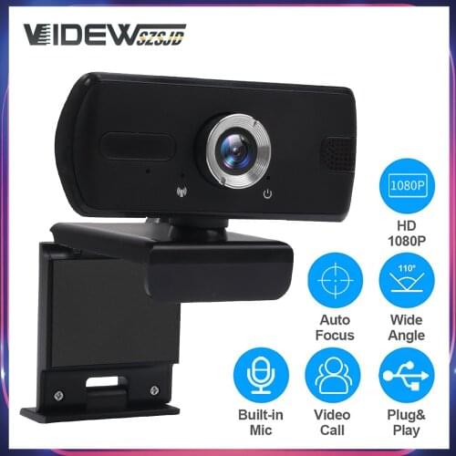 2021 Web Cam 1080p with MIC, USB Camera Webcam for Streamer Laptop Desktop Video Calling Black