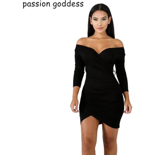 2021 Spring Women Fashion Sexy Deep V Neck Bodycon Runched Mini Party Dress Three Quarter Sleeve Night Club Wear Vestidos White