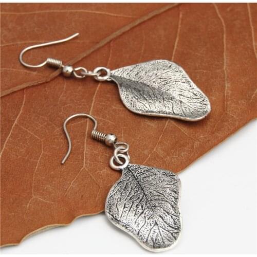 1Pair Handmade Leaf Earrings Women Tree Dangler Making Diy Souvenir Gift Statement Jewelry Dropshipping E2004