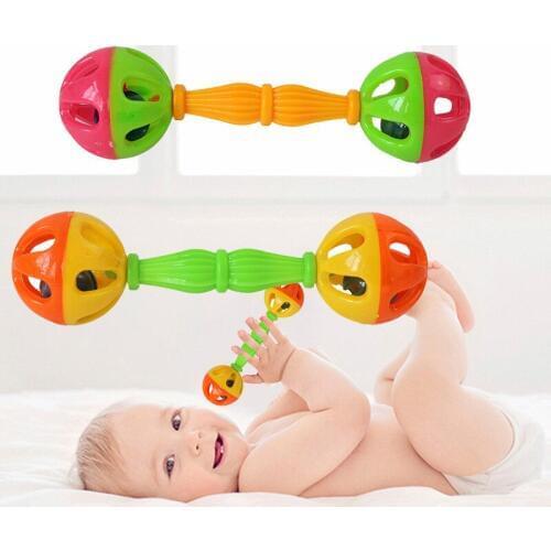 1Pc Baby Rattles Newborn Plastic Hand Bell Toy Music Educational Mobiles Toy Early Intelligence Develop Toys Wholesale