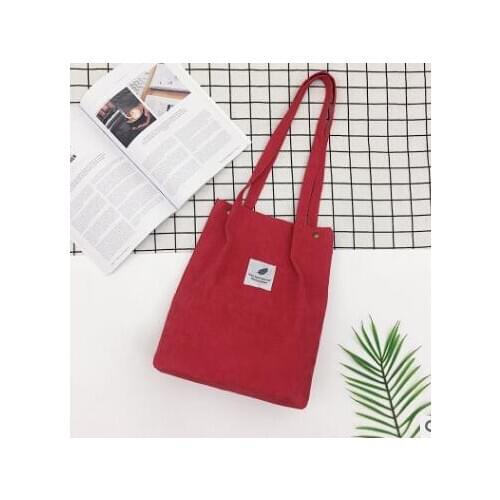 1pcs/lot Women Corduroy Shopping Bag Female Canvas Shoulder Bag Environmental Storage Handbag