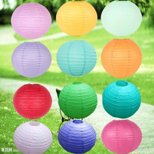 10''(25cm) Wholesale-Multicolor Chinese Paper Lanterns for Wedding Event Party Decoration Holiday Supplies Paper Ball 32 Colors