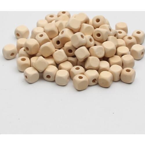 DIY 100pcs 10mm Wood color Wood Beads Square-shape Wooden Spacer Beads For jewelry Making