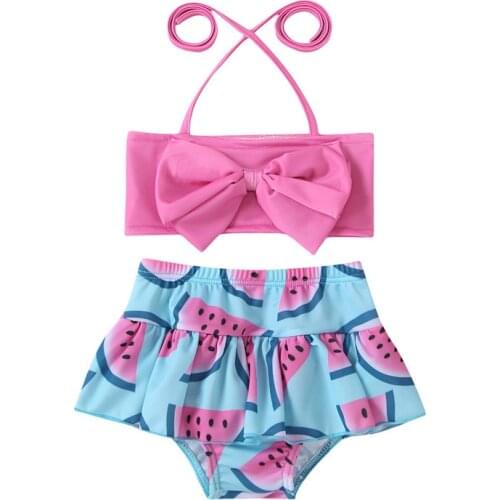2021 Summer Toddler Girls Swimsuits Baby Girl Bikini Sets Swimwear Bathing Suit Tankini Tops + Shorts Two Piece Swimming Bikinis