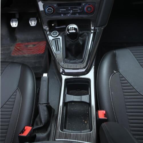 3Pcs/Set ABS Wood Grain Gear panel canholder cup holder Special Modified Decorative Cover case For Ford Focus3 4 mk3 4 2015-2017