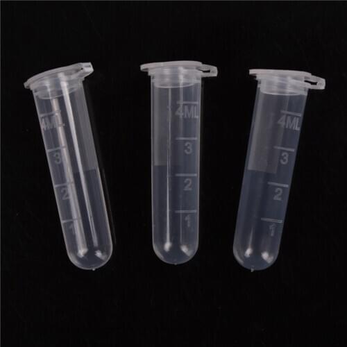 30Pcs 5ml Plastic Centrifuge Lab Test Tube Vial Sample Container Bottle with Cap