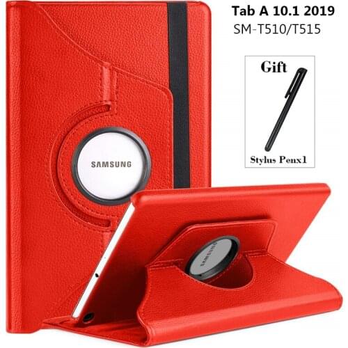 360 Degree Rotating PU Leather Flip Cover Case For Samsung Galaxy Tab A 10.1 2019 SM-T510 SM-T515 T510 Tablet Smart Stand Cover