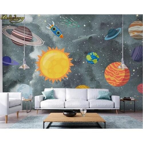 Beibehang Custom 3d wallpaper mural hand painted space universe childrens room background wall papers home deco papel de parede