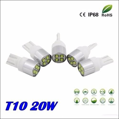 4PCS White T10 168 192 921 194 20W XBD CREE Chips LED Bulbs DRL Side Marker Back up