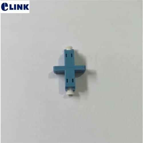 50pcs LC/UPC Simplex fiber optic adapter with flange plastic BLUE SM LC UPC SX FTTH coupler connector ELINK IL