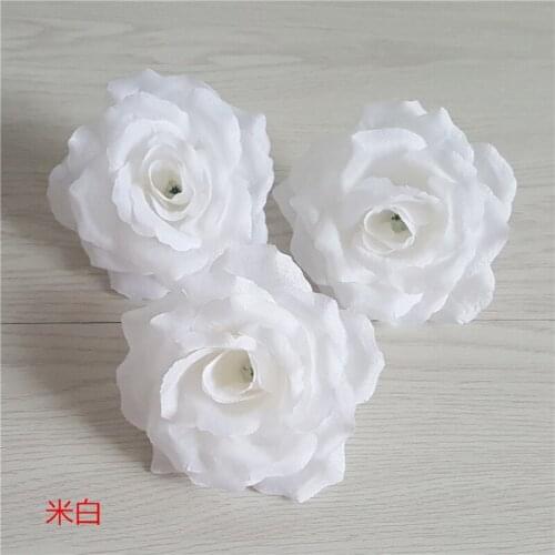 50pcs/Lot 4inch 10cm Artificial Silk Roses Flower Head for Wedding Party Decoration DIY Wedding Flower Wall Arch Fake Flowers