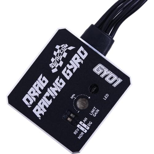 AGFRC GY01 CNC Aluminum Case High Stability Control Easy Gain Drift Tuned Adjustable Steering Rated Gyro for RC Drift Car